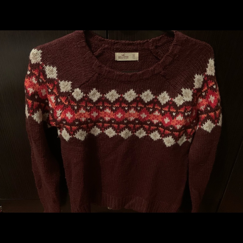 Hollister patterned crew fair isle sweater